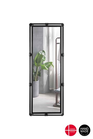 BLACK WEEK - Polaris Spejl m/ramme i jernrør - 52x140x3 cm - Sort